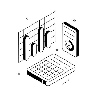 İzometrik tarzda piyasa raporunun yaratıcı tasarımı