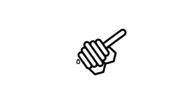 Bal serpiştirmek için kullanılan bir araç, bal dipper animasyon simgesi tasarımı