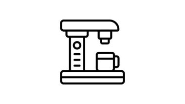 Kahve makinesi espresso, cappuccino ya da damlayan kahve içeceklerini otomatikman üreten bir alet tasvir eden bir ikon..