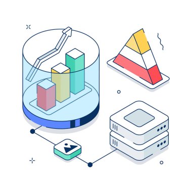 Yaratıcı olarak tasarlanmış bu veri büyümesinin inanılmaz illüstrasyonunu ele alın.