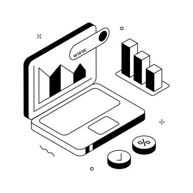 Alternatif verilerin görsel olarak çekici bir izometrik biçimi, pazar verileri