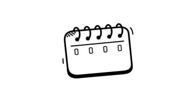 Yeni yıl 2026 takviminin bu karalama canlandırılmış simgesini, modaya uygun tasarımda yeni yıl vektörünü al