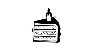 Şu muhteşem pasta dilimine bir bakın. Karalama animasyon ikonu.