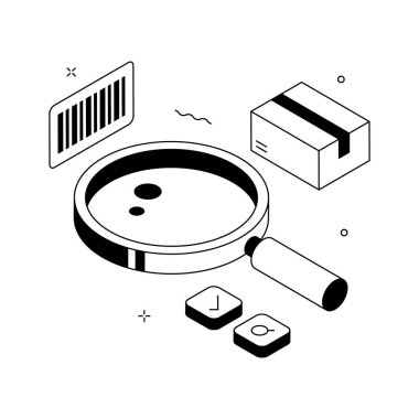 Paket aramasının bu inanılmaz izometrik illüstrasyonunu modern tarzda yakalayın