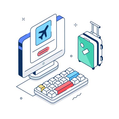 Dijital arayüzü ve bagajı olan Isome akıllı seyahat çizelgesi.