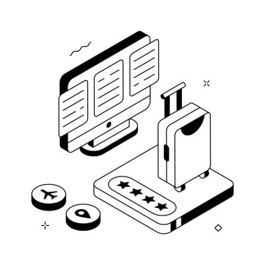 Turizm hizmetlerinin son derece izometrik bir gösterimi, düzenlenebilir vektör