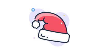 Klasik Noel Baba şapkası, ponpon şapkası, şenlikli başlık..