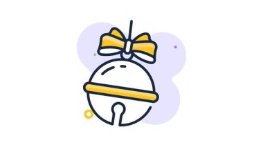 Bu harika el çizimi Noel çanı ikonunu tut.