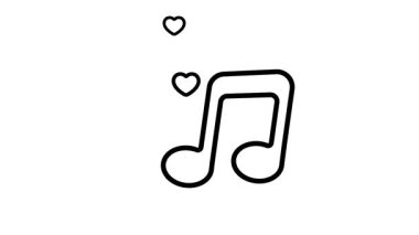 Music note with heart symbol concept of romantic music vector