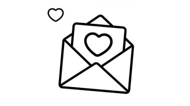 Üstün kullanım için düzenlenebilir biçimdeki aşk harfi vektörü canlandırılmış simgesi