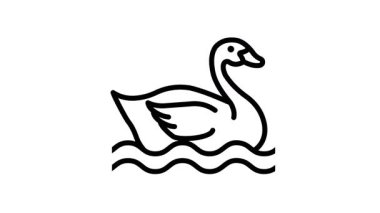 İyi tasarlanmış kuğu animasyon ikonu, su kuşu vektör tasarımı