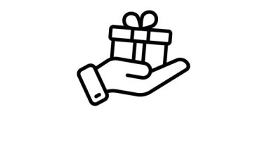 Hediye kutusu hediye vermenin animasyon simgesini gösteriyor, vektör kullanmaya hazır