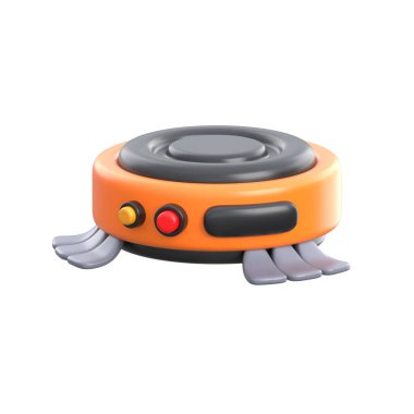 Robot elektrik süpürgesinin son moda 3 boyutlu çizimi