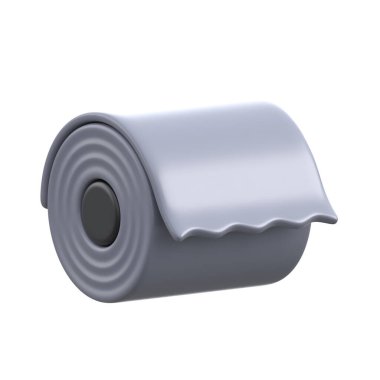 Kağıt rulosunun görsel olarak çekici 3D canlandırma simgesi