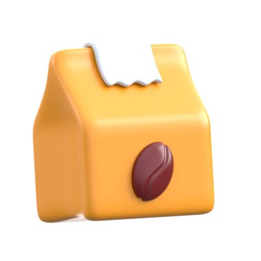 Bu harika kahve çekirdeği torbasını modern 3D tasarım tarzında alın.