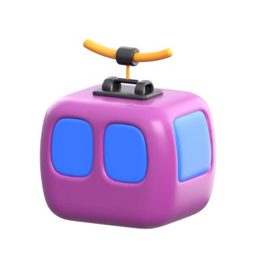 Modern tarzda teleferiğin görsel olarak çekici üç boyutlu simgesi