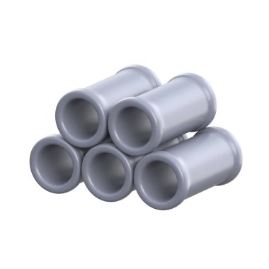 Tesisat için pvc borularının 3d simgesini kullanmaya hazır