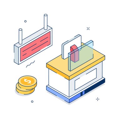 Vezne kasasının birinci sınıf izometrik çizimi