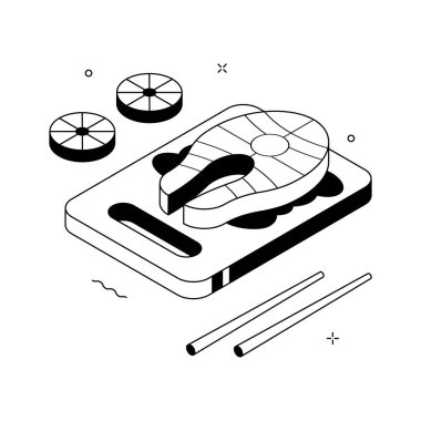 Somon besinlerinin modern bir izometrik çizimi