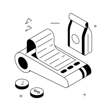 pos terminal sisteminin düzenlenebilir izometrik bir çizimi