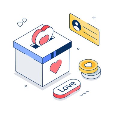 Hayırseverlik farkındalığı için yapılan sevgi bağışı konseptinin farklı bir çizimi