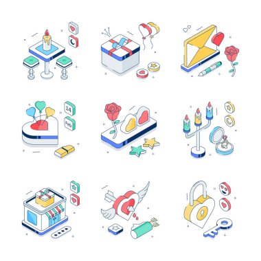 Şu inanılmaz aşk ve romantizm izometrik çizimlerine bir bakın.