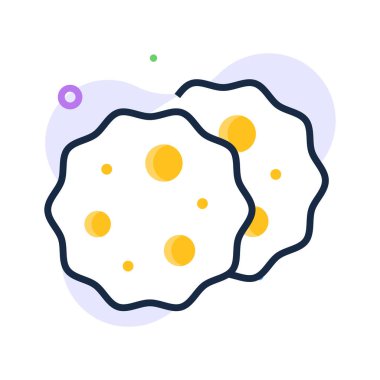 Bisküvi abur cubur illüstrasyonunun düz çizgi simgesini kullanmaya hazır