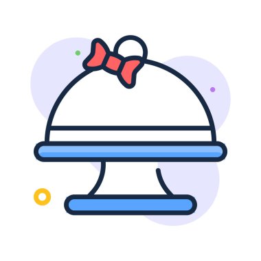 Servis kavramının premium düz ana hatlı simgesi.