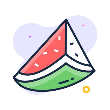 Görsel olarak ilgi çekici düz bir karpuz meyvesi ana hatları simgesi