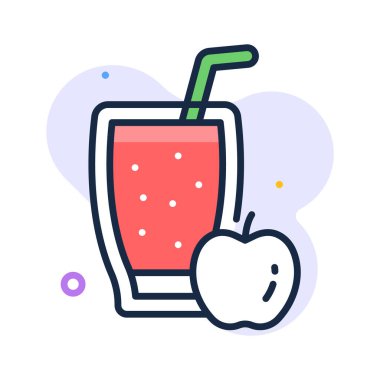 Bu düz çizgili elma suyu ikonunu al, sağlıklı içecek.