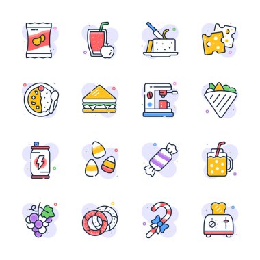 Moda tasarım tarzında görsel olarak çekici bir yiyecek ve içecek paketi