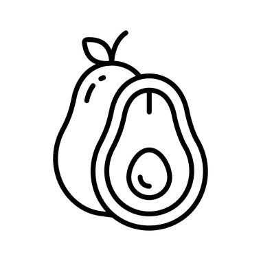 Avokado gıda konseptinin kullanıma hazır bir çizgi simgesi