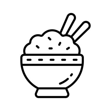 Pirinç kasesinin iyi tasarlanmış bir simgesi.