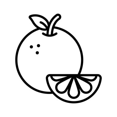 Turuncu meyvenin görsel bir çizgi simgesi