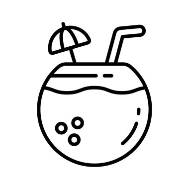 Grab this line icon of coconut drink beverage, ready to use vector