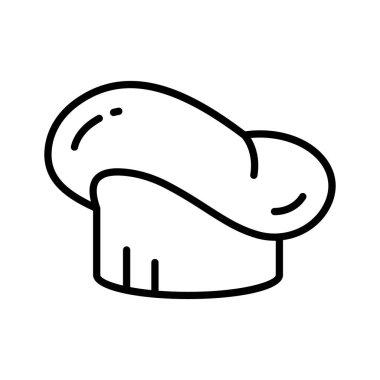 Şef şapka üniformasının düzenlenebilir çizgi simgesi, toque blanche vektörü.