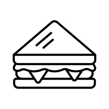 Sandviç fast food 'un simgesine bak.