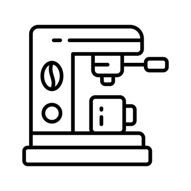 Kahve makinesi cihazının büyüleyici bir çizgi simgesi