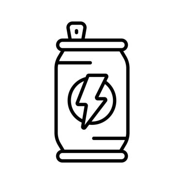 Visually appealing line icon of energy drink can