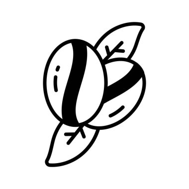 Burada kahve çekirdeği konseptini gösteren bir sembol var.