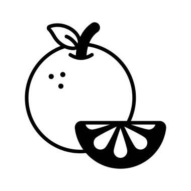 Portakal meyvesinin görsel olarak ilgi çekici bir simgesi.