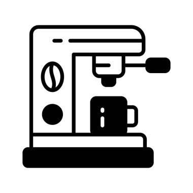 Kahve makinesi cihazının büyüleyici bir simgesi.