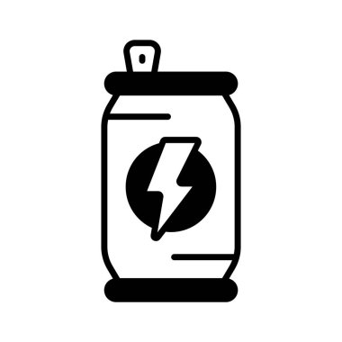 Visually appealing glyph icon of energy drink can