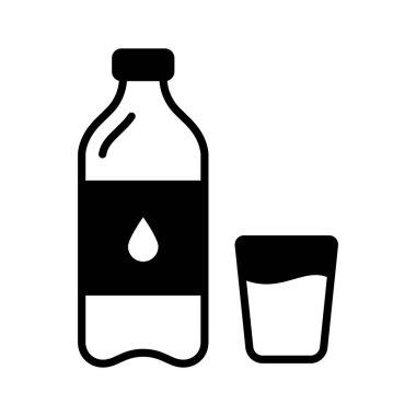 İyi tasarlanmış cam ve su şişesi sembolü.