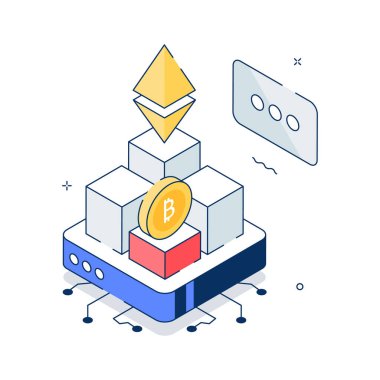 Bitcoin kar kavramını gösteren izometrik çizelge