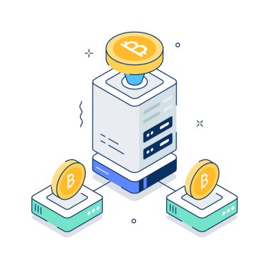 Bitcoin deposunun iyi tasarlanmış izometrik çizimi