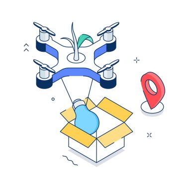 Temiz enerjiden beslenen ekolojik dronun yenilikçi izometrik çizimi