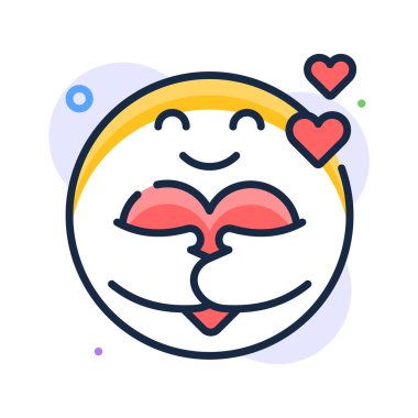 Yaratıcı bir şekilde çizilmiş düz çizgi ikonu aşk emojisi sevgililer günü sevgisini ifade ediyor.