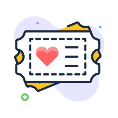 Elleriniz bu muhteşem düz çizgi film bileti ikonunun üzerinde olsun.