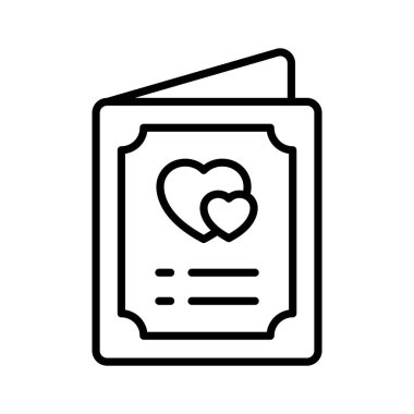 Sevgililer günü kartı ile iyi dizayn edilmiş bir tebrik kartı ikonu.